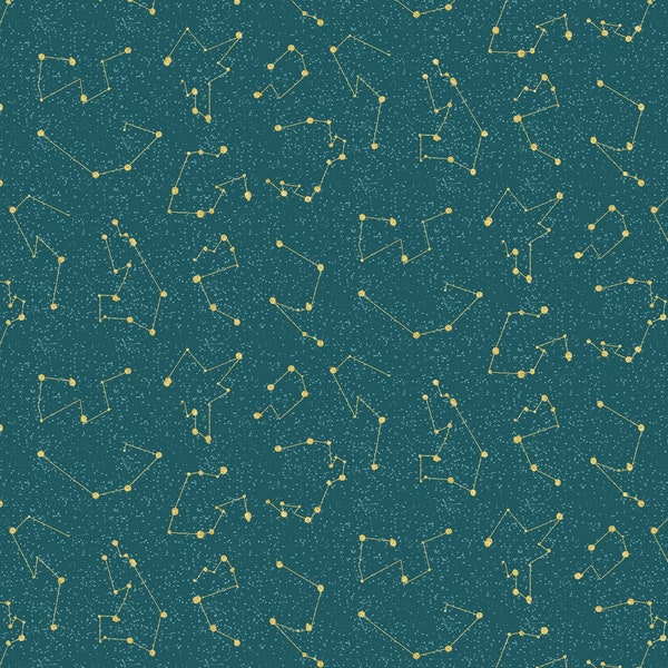 Star constellations fabric, Moonlight--3 Wishes Fabrics, METALLIC- big dipper fabric, night sky fabric, celestial groups fabric, 100% cotton