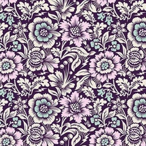 Nightshade deja vu--Tula Pink for Freespirit--Mini spider blossom-- halloween floral fabric, fabric by the yard