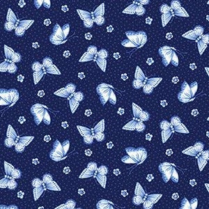 小さな蝶 - Annablue、Blank Quilting - 蝶のキルト生地、女の子のドレス生地、100% コットン BTY