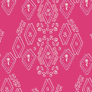 Tails & Threads — Art Gallery Fabrics - Prairie Blossom, Patty Basemi - pink geometric quilt fabric, 100% cotton by the yard