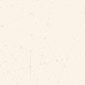 Könnte beinhalten: Cremefarbener Stoff mit einem geometrischen Muster aus miteinander verbundenen Linien und Punkten. Das Design zeigt ein Netzwerk aus dünnen, hellgrauen Linien, die unregelmäßige Formen über die Oberfläche bilden. Der Stoff hat ein subtiles, strukturiertes Aussehen.