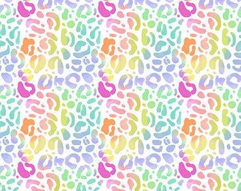 Wild -- Chroma -- by Pammie Jane for Dear Stella, leopard print quilt fabric, rainbow leopard spots fabric, 100% cotton by the yard
