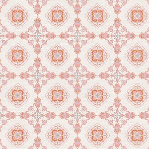 Pieces of India - Bombay Foulard-groenblauw/roze - Paintbrush Studios, quiltstof met tegels, ingewikkelde quiltmixer, 100% katoen op maat gesneden