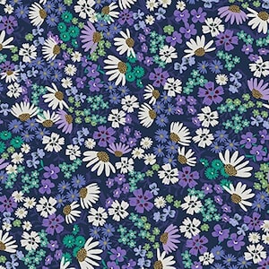 Primavera-Clothworks, Primavera Echinacea-Rebecca Jones-fiori di campo, tessuto di margherite, stampa digitale, 100% cotone per trapuntatura