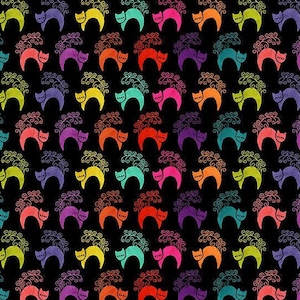 Scardey cat -- Bootiful -- Dear Stella, cat Halloween fabric, Pammie Jane cat fabric, 100% cotton by the yard
