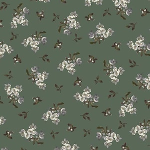 Art of Midnight -- Ditsy -- Studio E Fabrics, sage floral quilt fabric, cottagecore quilt fabric, digital print, 100% cotton BTY