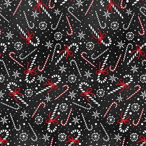 Christmas Candy Canes and Snowflakes -- Frosty Delights -- Timeless Treasures, Christmas fabric, holiday quilt fabric, 100% cotton BTY