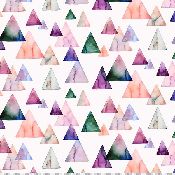 Gemstones--P&B Textiles, Stephanie Ryan -- watercolor triangles quilt fabric, abstract quilt fabric, 100% cotton by the yard