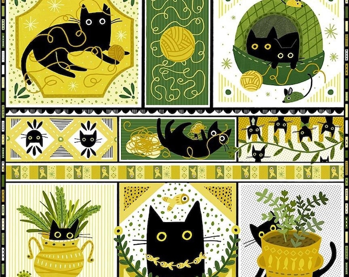 Cat Fabric Panel -- A Tall Yarn, Dear Stella, 24