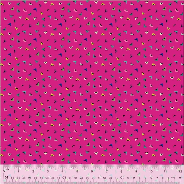 Botanica -- Flutter in magenta, Windham fabrics - jewel tone quilt blender fabric, Oeko Tex Premium Quilting Cotton by the yard