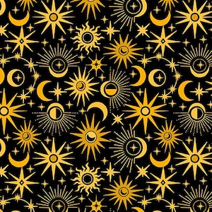 Mondjahr Stoff -- Celestial Galaxy, Blank Quilting -- Stars -- Sternenkarten Stoff, Halbmond Stoff, 100% Baumwolle BTY