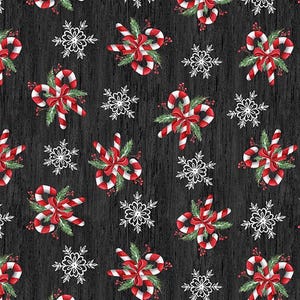 Candy Canes -- Making Spirits Bright, Blank Quilting -- christmas holiday fabric, christmas candy fabric, 100% quilting cotton BTY