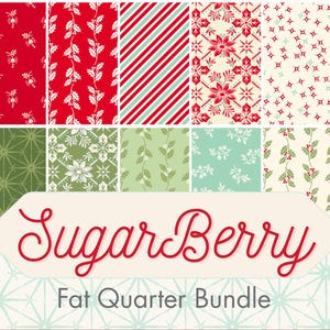 Sugarberry Fat Quarter bundle 24 pcs - by Andover Fabrics - Christmas fat quarter pack, holiday quilt fabric bundle, 100% quilt cotton