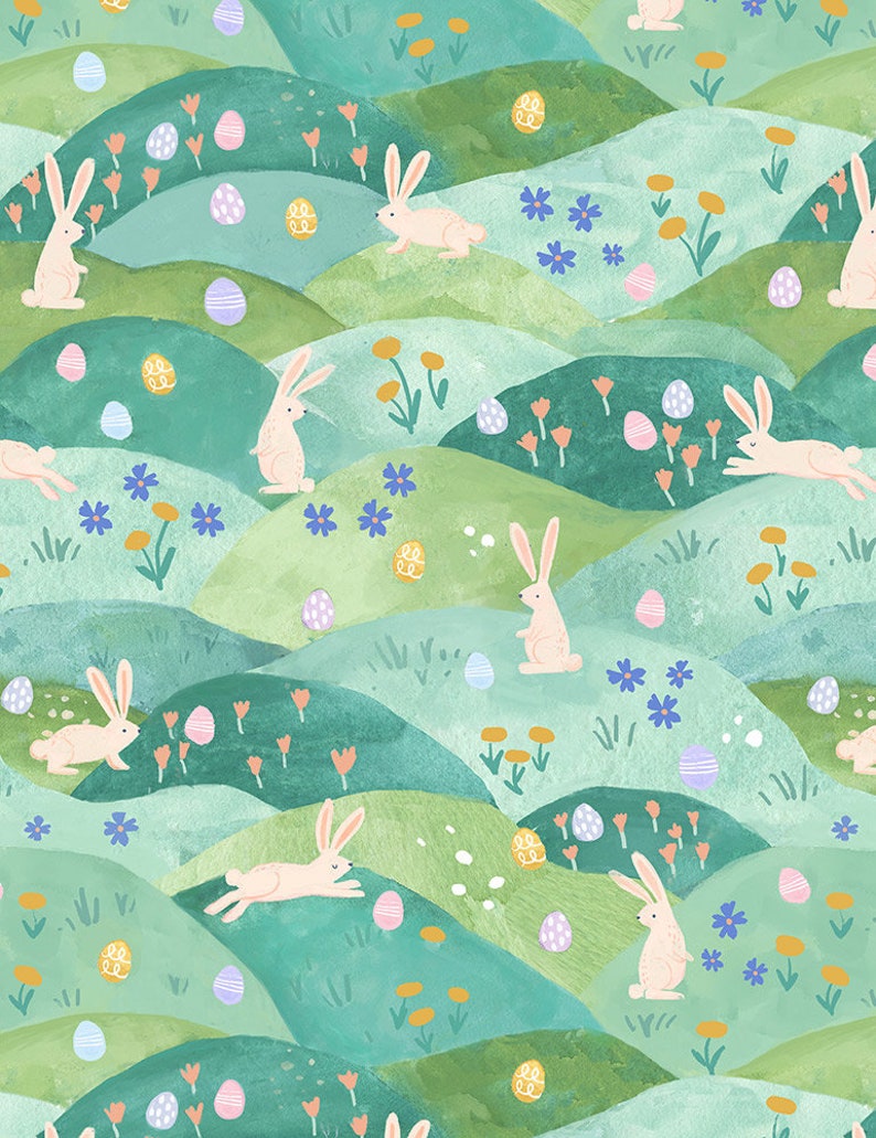 Easter Quilt Fabric Hop to It by Dear Stella Chicks Etsy