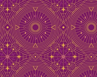 Star chart fabric, Orbit--Windham-- Celestial Grid, METALLIC, astrology fabric, stars quilt fabric, mystical celestial fabric