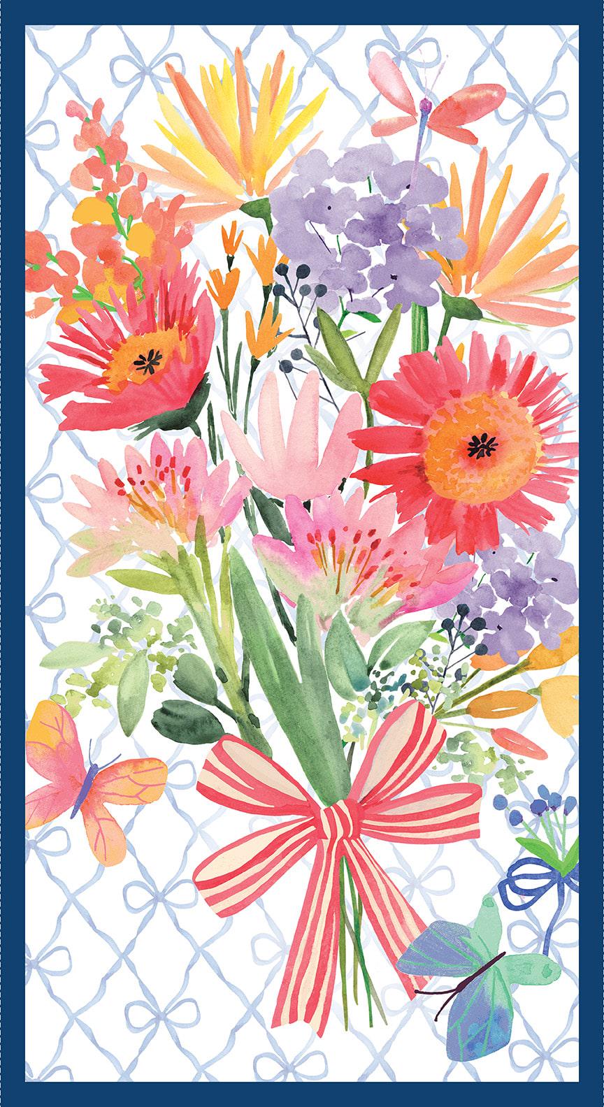 Floral Collage - Bows & Blooms - Blank Quilting - Spring Floral Garden ...