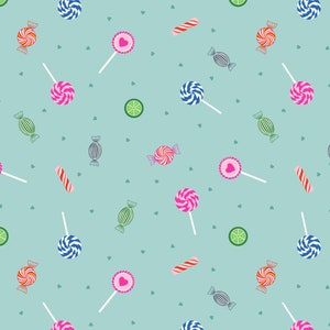 Lollipop fabric — Small Things Sweet -- Lewis & Irene, Easter candy fabric, tiny prints fabric, 100% cotton by the yard