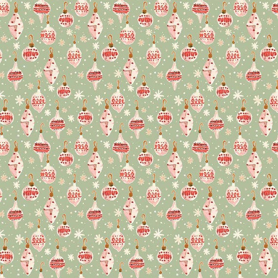 Ornaments - Baby It's Cold Outside - Clara Jean for Dear Stella, Christmas ornaments fabric, retro holiday quilt fabric, 100% cotton BTY