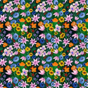 Packed Floral - Cottage Dreams - Clothworks - watercolor floral fabric, seaside floral quilt fabric, 100% cotton by the yard