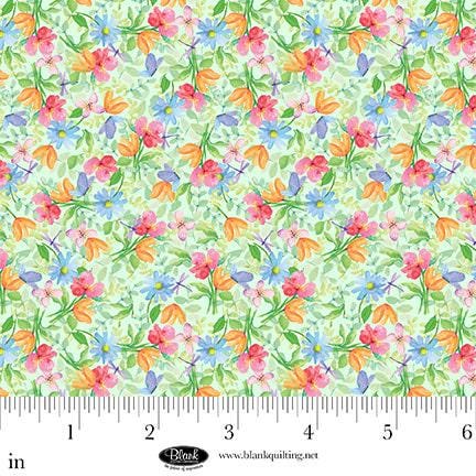 Large Flowers - Bows & Blooms - Blank Quilting - Watercolor Floral ...