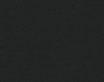 Kona Cotton Black - Robert Kaufman, tessuto per trapunte nero, 100% cotone per trapunte tagliato su misura, K001-1019