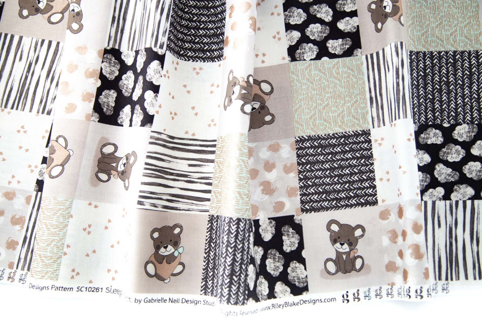 Neutral Baby Quilt Fabric Cheater Quilt Fabric Sleep Etsy