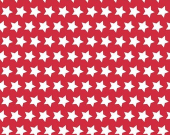 Red stars fabric, stars from Riley Blake, fabric by the yard, patriotic fabric, 4th of july fabric, cotton fabric, face mask fabric