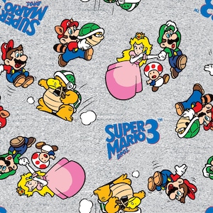 Super Mario quilt fabric, Nintendo Go Mario and Friends--Springs Creative, boys character quilting fabric, quilting cotton