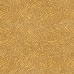 May include: A repeating pattern of curved, parallel lines in a golden-yellow hue. The design resembles rolling hills or fields, creating a textured, organic aesthetic. The lines are a slightly darker shade of gold.