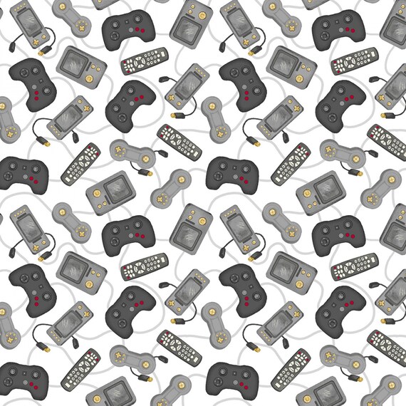 Video Game Controller Fabric Windhamman Cave Boys Fabric Etsy