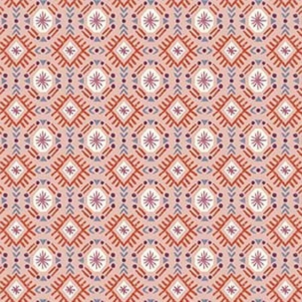 Medallion fabric, Llama Love by Michael Miller, Ethnic Foulard--woven blanket fabric, boho geometric fabric, 100% cotton