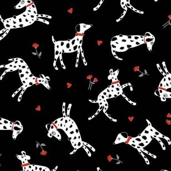 Dalmatian dogs fabric, Faithful friend, Bow wow wow by Michael Miller - dogs fabric, boy quilt fabric, 100% cotton