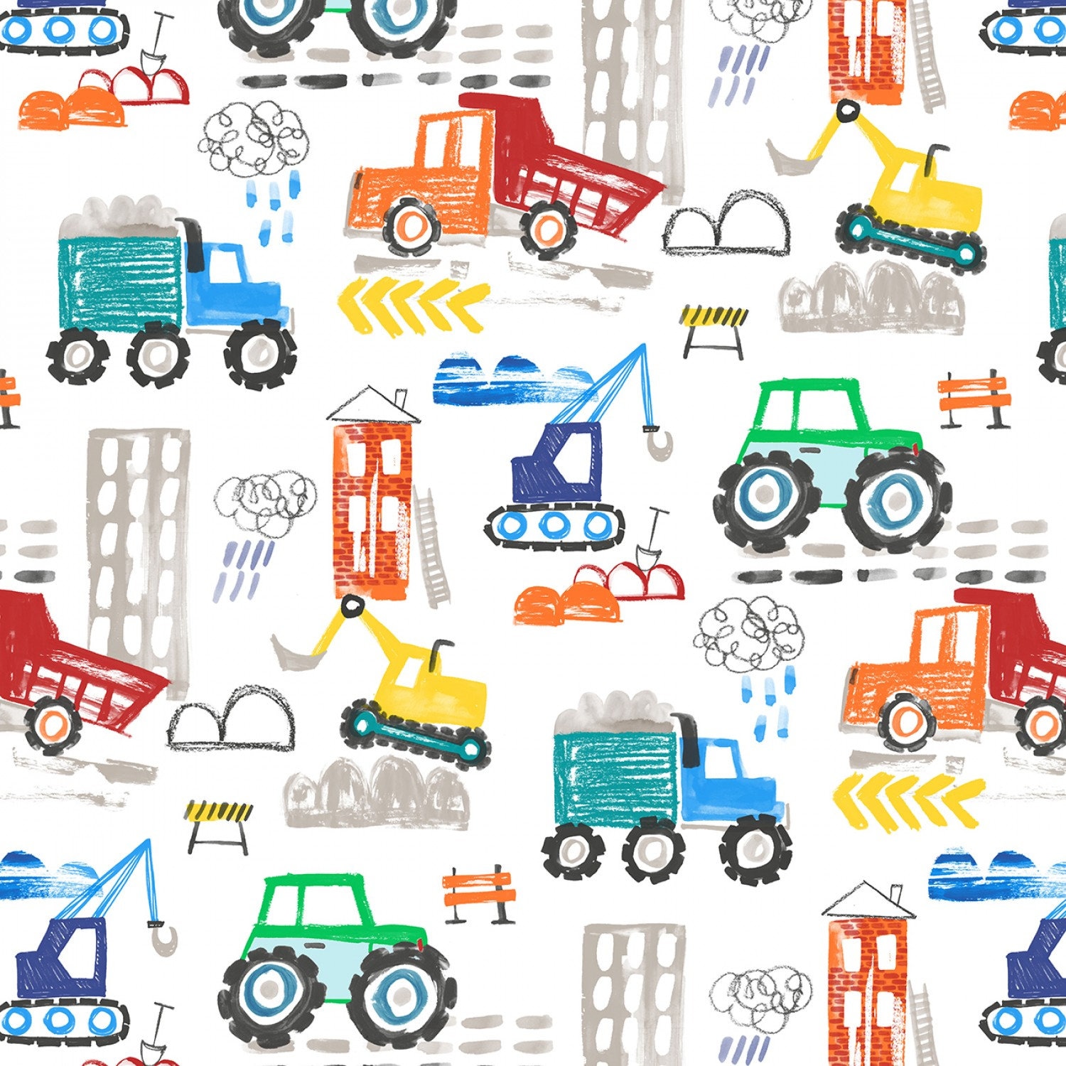 Monster Truck Wheel Fabric Michael Miller Diggers and - Etsy