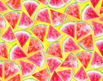 Sweet and Juicy--P&B Textiles, watermelon slices--summer picnic fabric, watermelon fabric, summer fruit fabric, 100% cotton