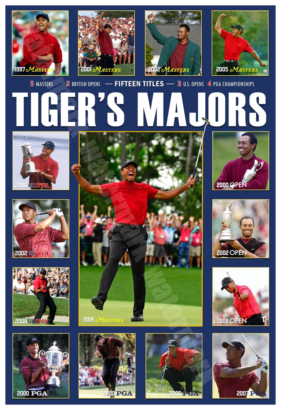 tiger woods major wins by year
