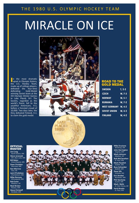 The 1980 Miracle On Ice U S Olympic Hockey Team Etsy