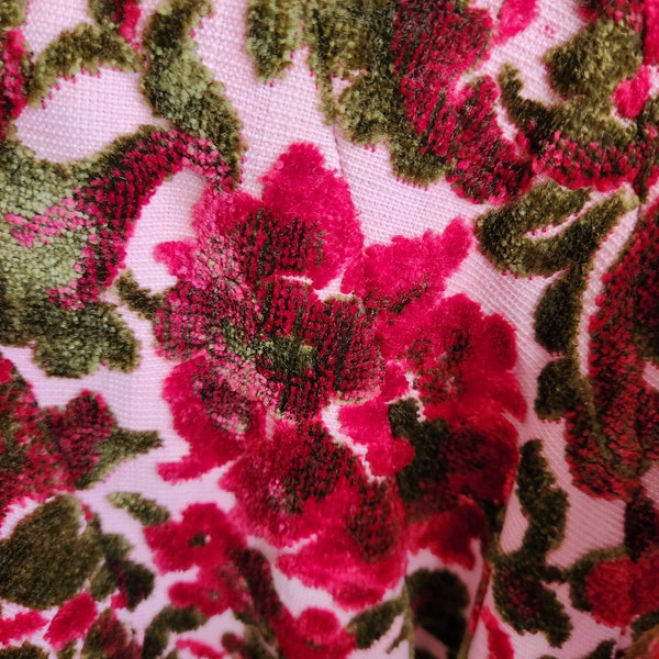 Vintage 1960's Carpet Tapestry Belted Coat Jacket Floral