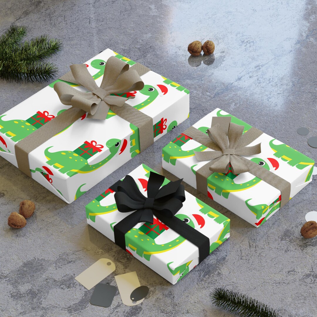 Wrapping Paper, Dinosaur Christmas Gift Wrap Roll,, Holiday Wrapping