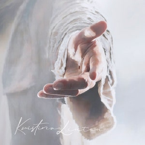 Art Print, Religious Art, Jesus Christ Reaching Out, Christian Art, LDS, Christ Hand, Nail
