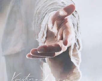 Kunstdruck, religiöse Kunst, Jesus Christus streckt die Hand, christliche Kunst, LDS, Christus Hand, Nagel aus