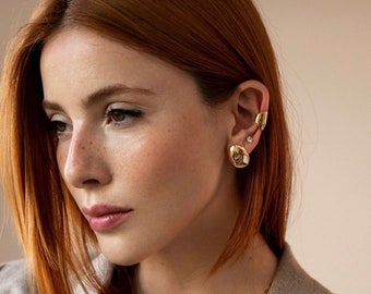 Oval Abstrakte Ohrstecker • Organische Ohrringe • Minimalist Ohrringe • Weihnachts Geschenk • Geschenk für sie