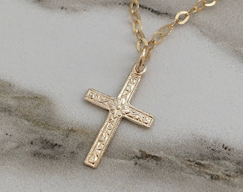 14k GF Gold Cross Necklace, Gift for her, Dainty necklace, Gold Filled Cross necklace, free shipping, Minimalist, Christmas gifts