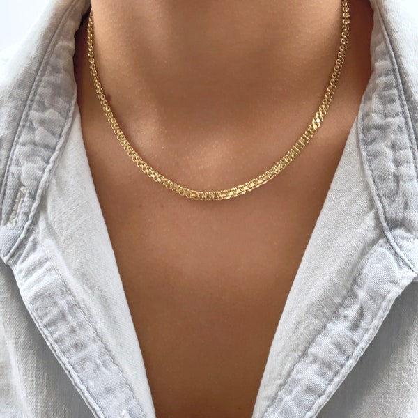 18k GF Bismarck necklace, Gold necklace, Layered necklace, Gift for her