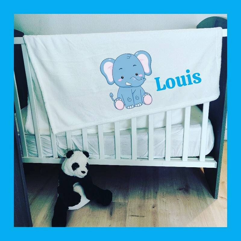 Couverture Bébé Personnalisée, Éléphant