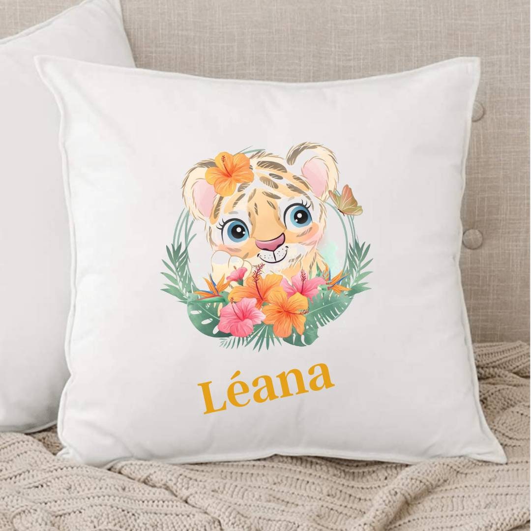 Coussin Lionceau Personnalisé avec Prénom