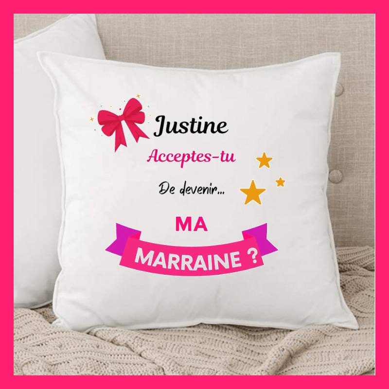 Demande Marraine, Coussin Pour Personnalisé
