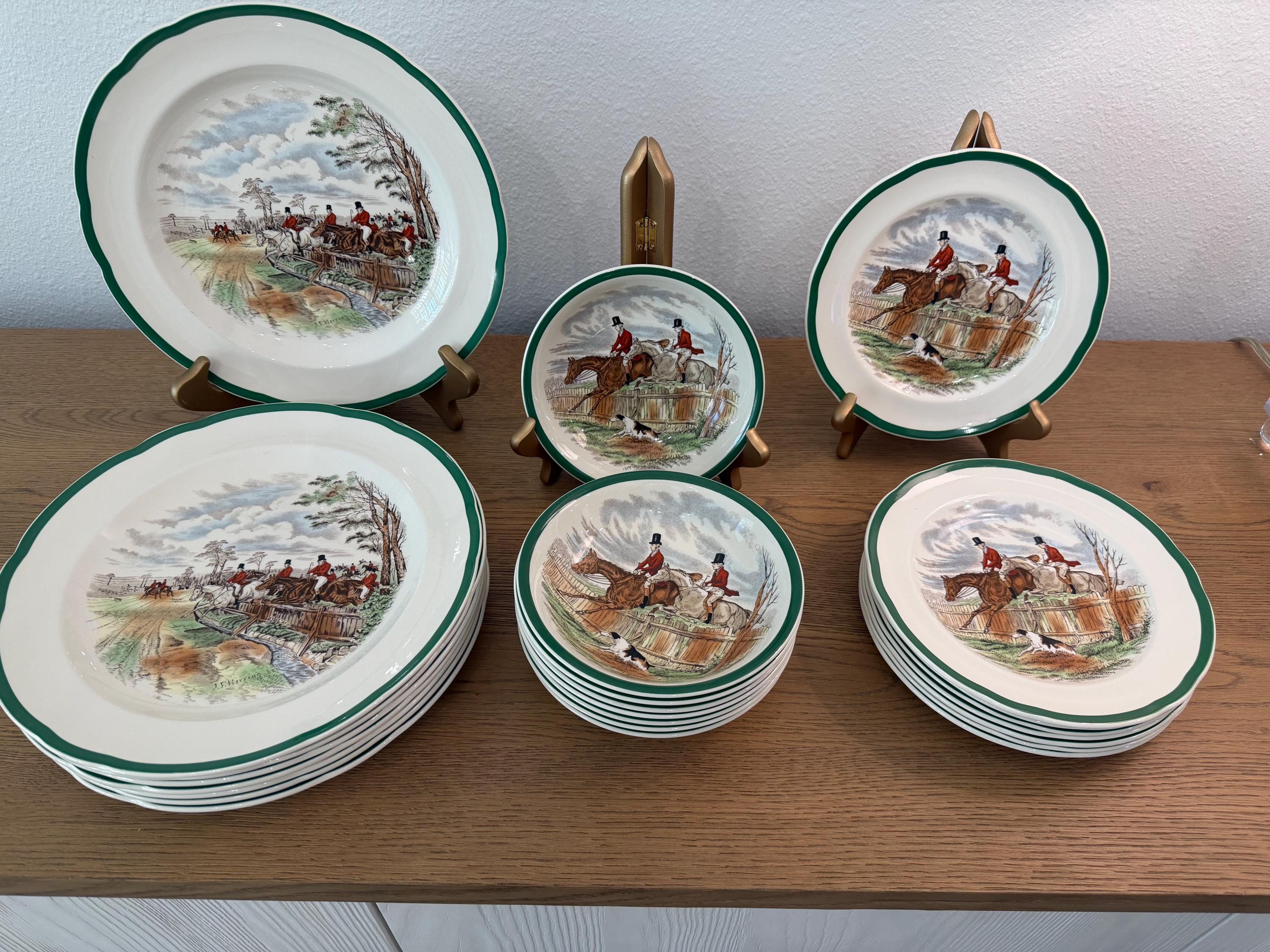 Spode Hunt Vintage China Set Full Cry & First Over - Etsy