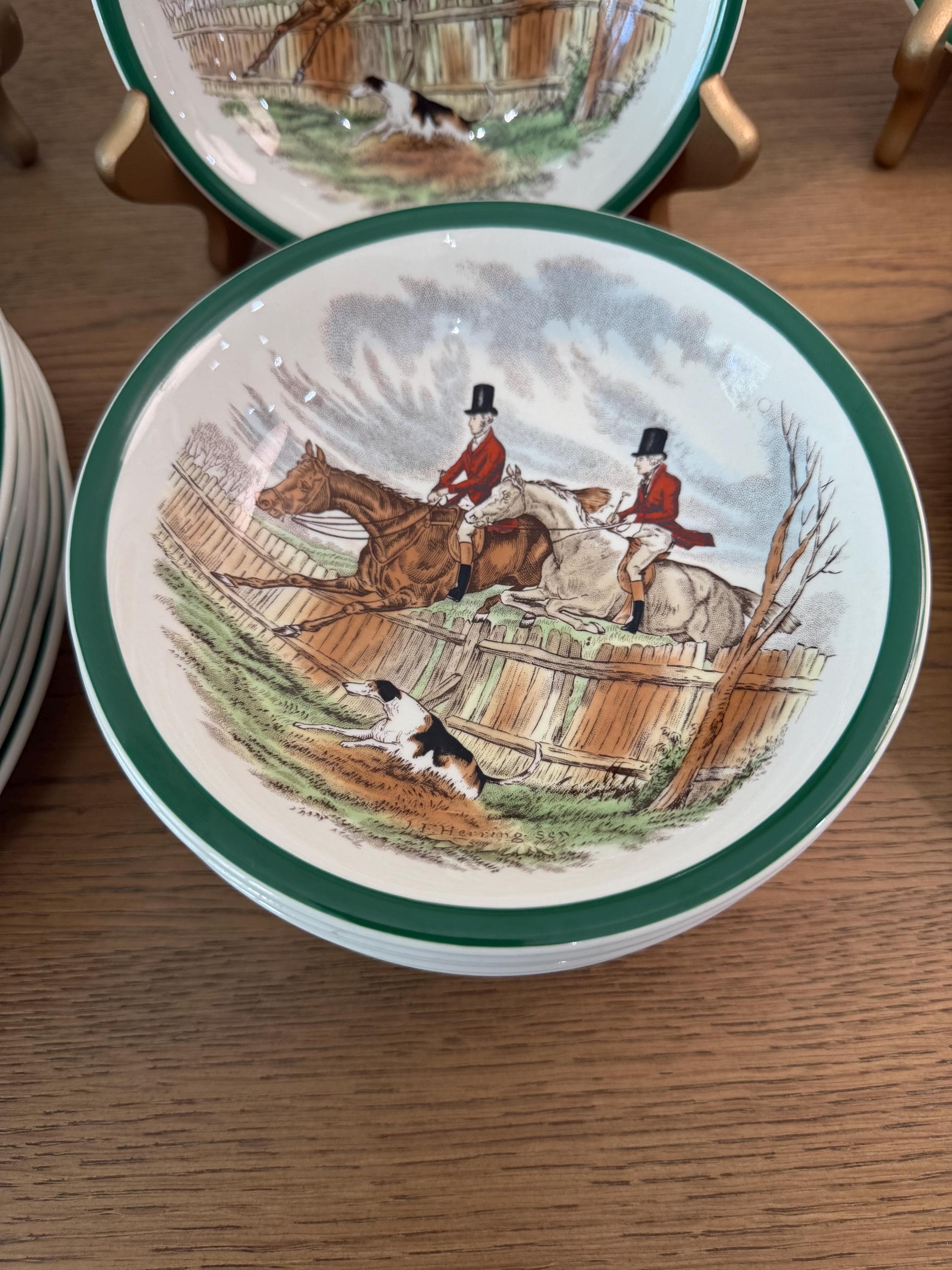 SPODE スポードTHE HUNTハンティング乗馬プレートお皿セット英国 Spode Hunt Vintage China Set Full Cry & First Over - Etsy