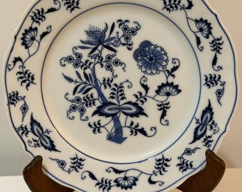 Blue Danube Blue Onion Salad Plate set of 3 Rectangle backstamp