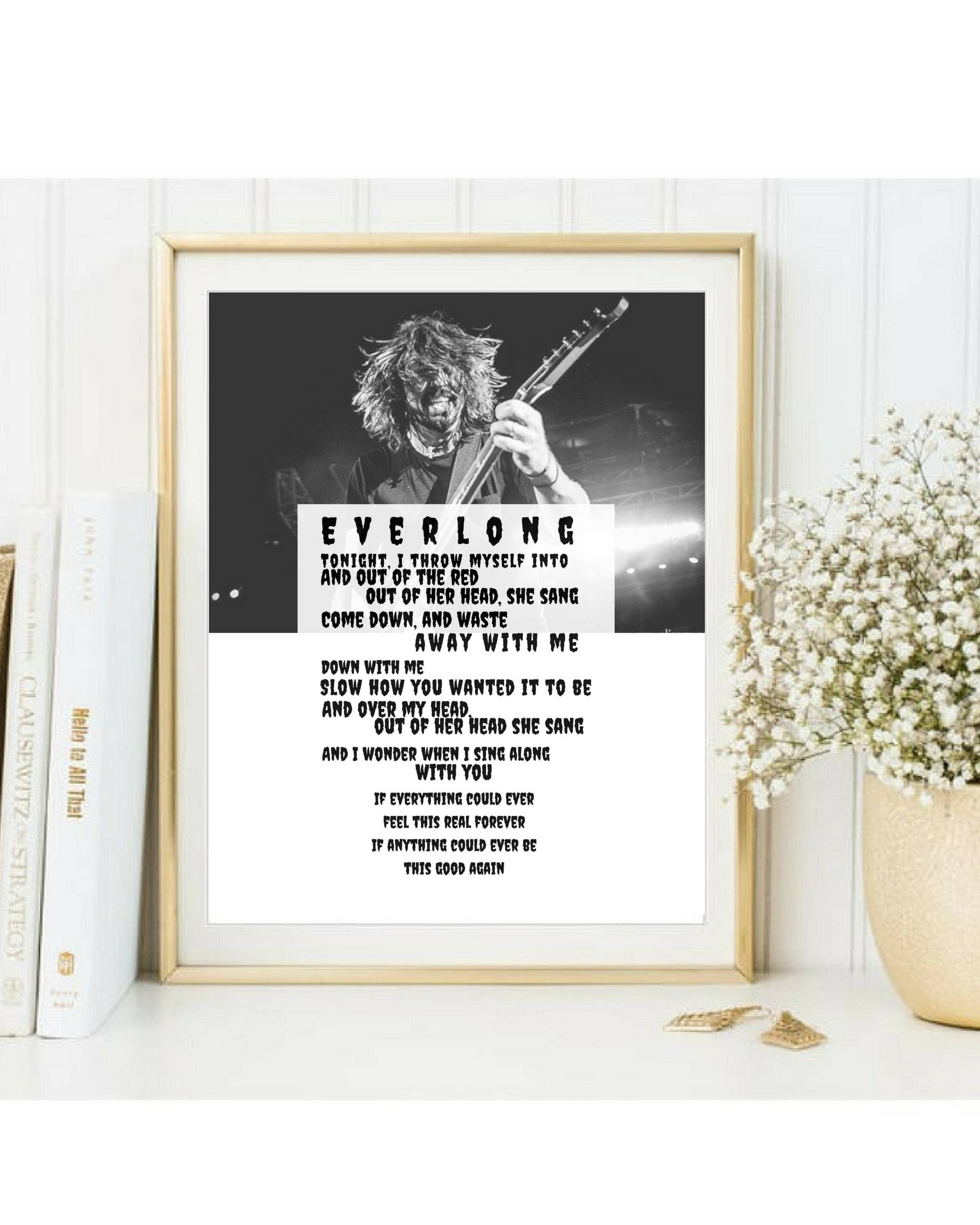 Foo Fighters poster Everlong lyrics Dave Grohl Printable | Etsy
